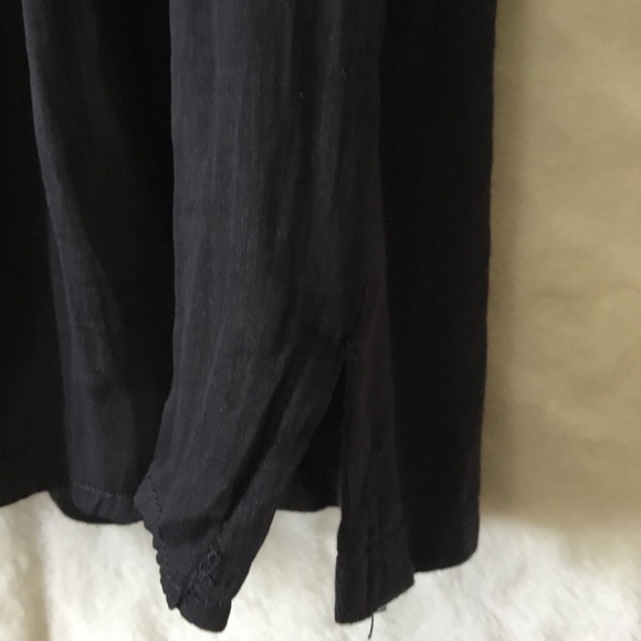 Dolan Left Coast Charcoal Gray Lucille Pleated Tie Neck Peasant Blouse - Picture 6 of 16